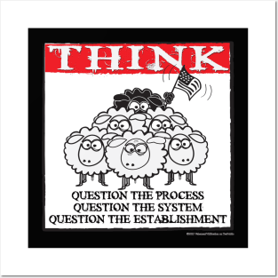 Think and Question Political Sheep Posters and Art